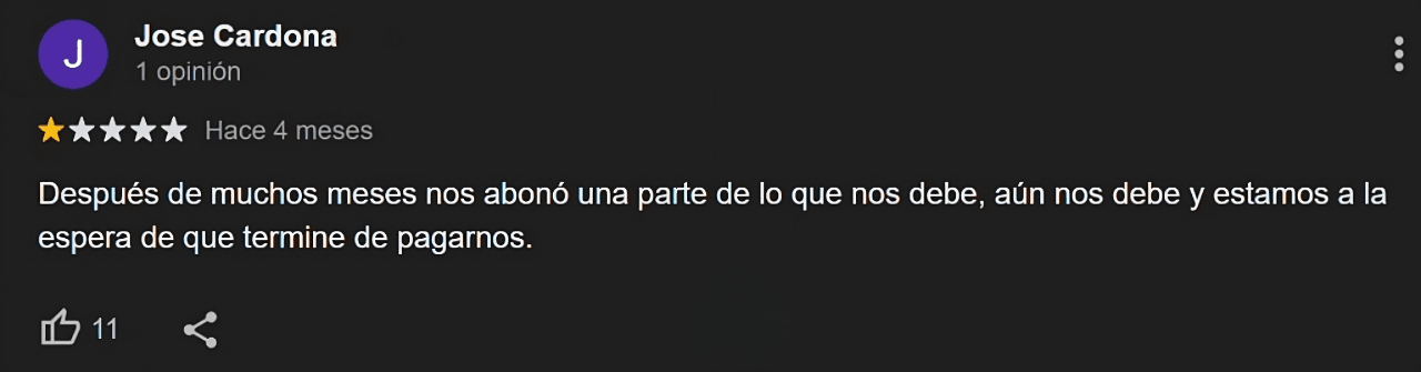 Reseña de usuario 1